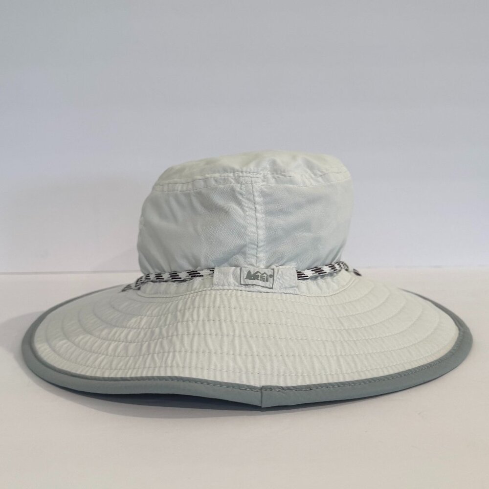 REI Co-op Women Wide Brim Sun Hat Gray Nylon Hiking Fishing Adjustable S/M‎